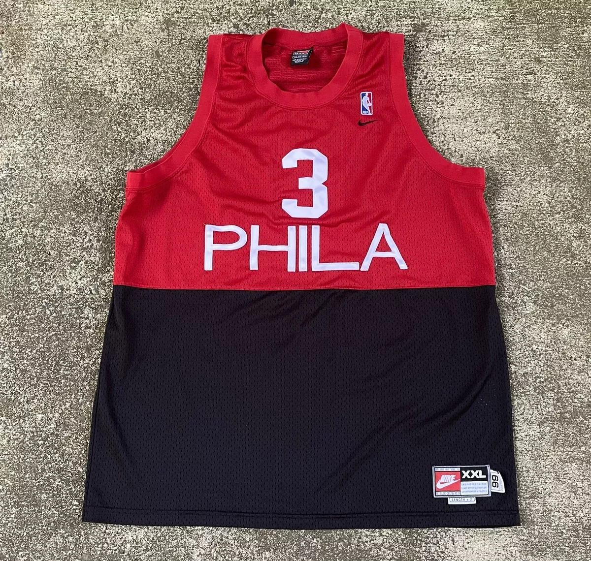 Vintage NIKE Philadelphia 76ers Basketball Jersey Vest Black 2XL