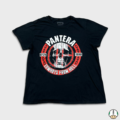 2017 Pantera T Shirt Mens Medium Black 1990 Cowboys From Hell Rock Band Tee