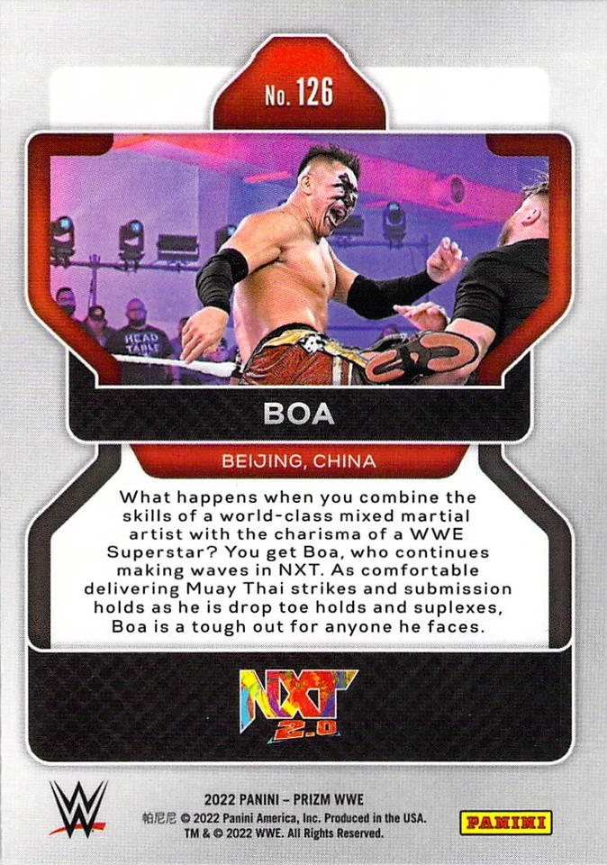 Boa 2022 Panini Prizm WWE NXT 2.0 Wrestling Chrome Base 1st Prizm Card #126 - Image 2 of 2