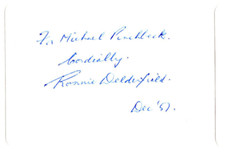 Ronnie Delderfield Signed Card 1957 /Autographed  Screenwriter Novelist