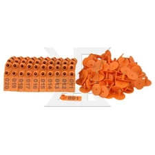 300x Orange Livestock Ear Tag 5x1.7cm W/Number Type Sets for Label Pig Sheep