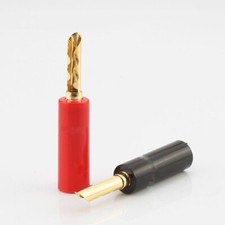 8PCS 24K Gold Plated BFA-Z 4mm Banana Plug Dual Screws Speaker Cable Connectors