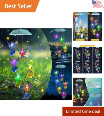 Magical Solar-Powered Wind Chimes with 6 Angel Lights - Ultimate Outdoor Charm