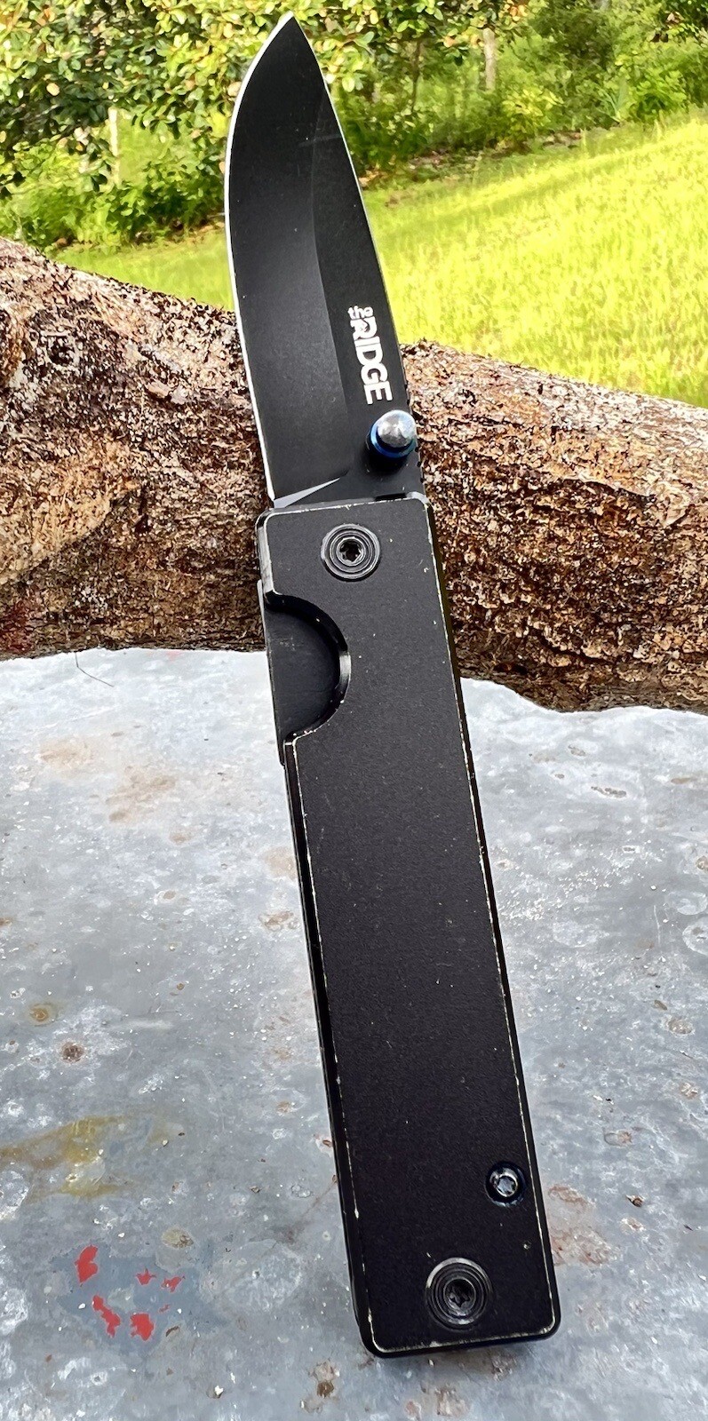 The Ridge Summit Pocket Knife Black Aluminum Handle, Minimalist EDC