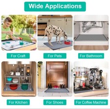 Under Kitchen Sink Mat with Towel Set 34  x22  x1  - Grey