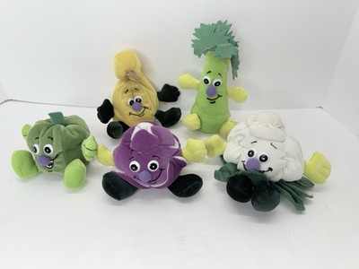 Lot of 5 Vintage Toy Box Creations Veggie Friends Plush Toys Broccoli Pepper