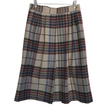 Pykettes Vintage Wool Blend Plaid Midi Skirt Made in USA Preppy Academia Sz 8