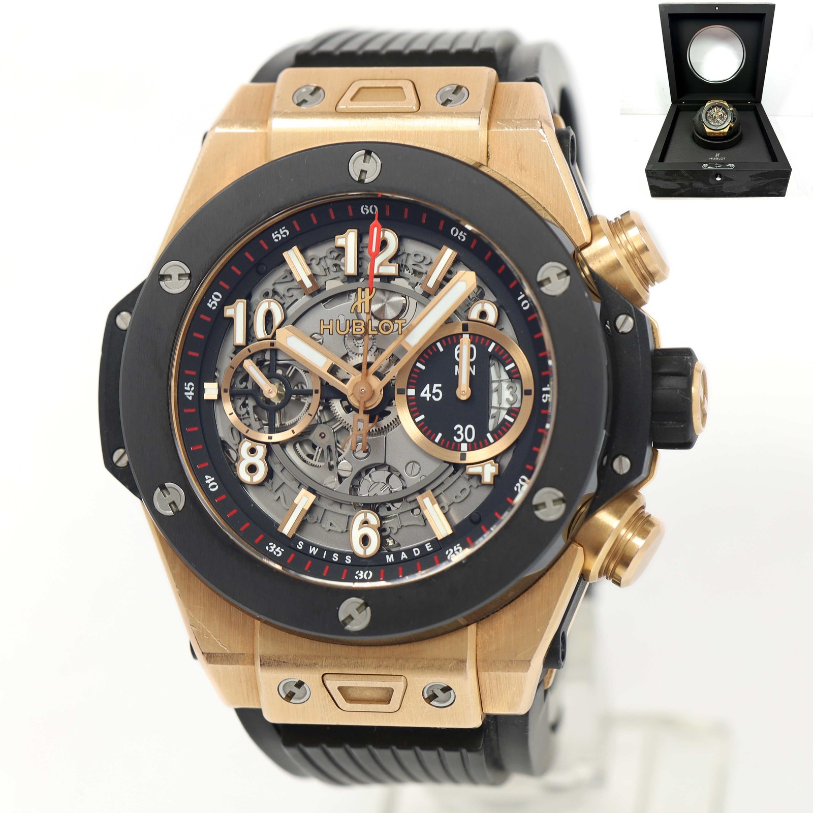 Hublot Big Bang Unico 441.OM.1180.RX 42MM Skeleton 18K Rg Ceramic Box