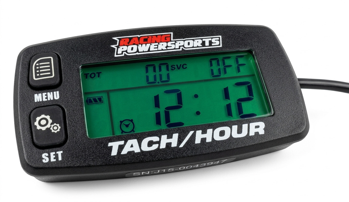 RacingPowerSports Backlit Digital Tach Tachometer Hour Meter ATV Boat Bike UTV
