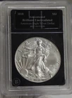 2018 US Silver Eagle $1 Gem Unc Black Bradford Slab