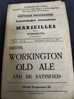 VINTAGE RUGBY LEAGUE PROGRAMME WORKINGTON TOWN V MARSEILLES FRANCE 20TH MAY 1950