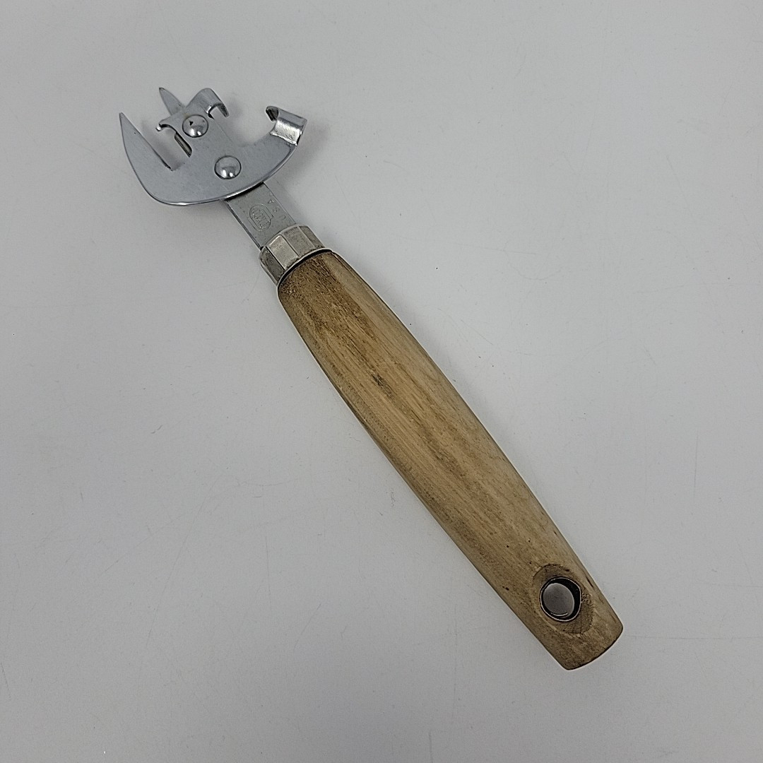 EKCO Can Opener 6 1/2 Inch USA Wood Handle Vintage Tool Steel Tempered EUC-image