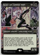 Black Cat, Cunning Thief (Borderless) #222 (Foil) (NM) Spider-Man SPM Magic MTG