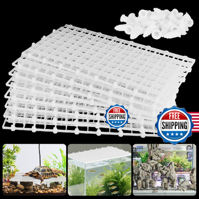 Hygger CO2 12pcs Aquarium Fish Tank Divider Filter Bottom with Bracket, Plastic