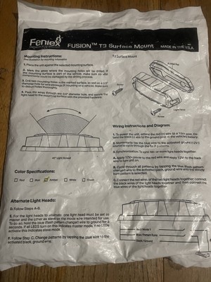 Feniex Fusion T3 D-50015 Black Surface Mount LED Strobe & Beacon Lights