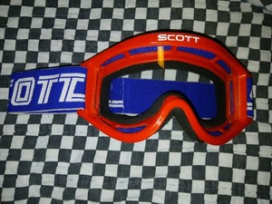 Vintage SCOTT 89 red/ blue goggles  guard, motocross,  Ama Oakley, 100 