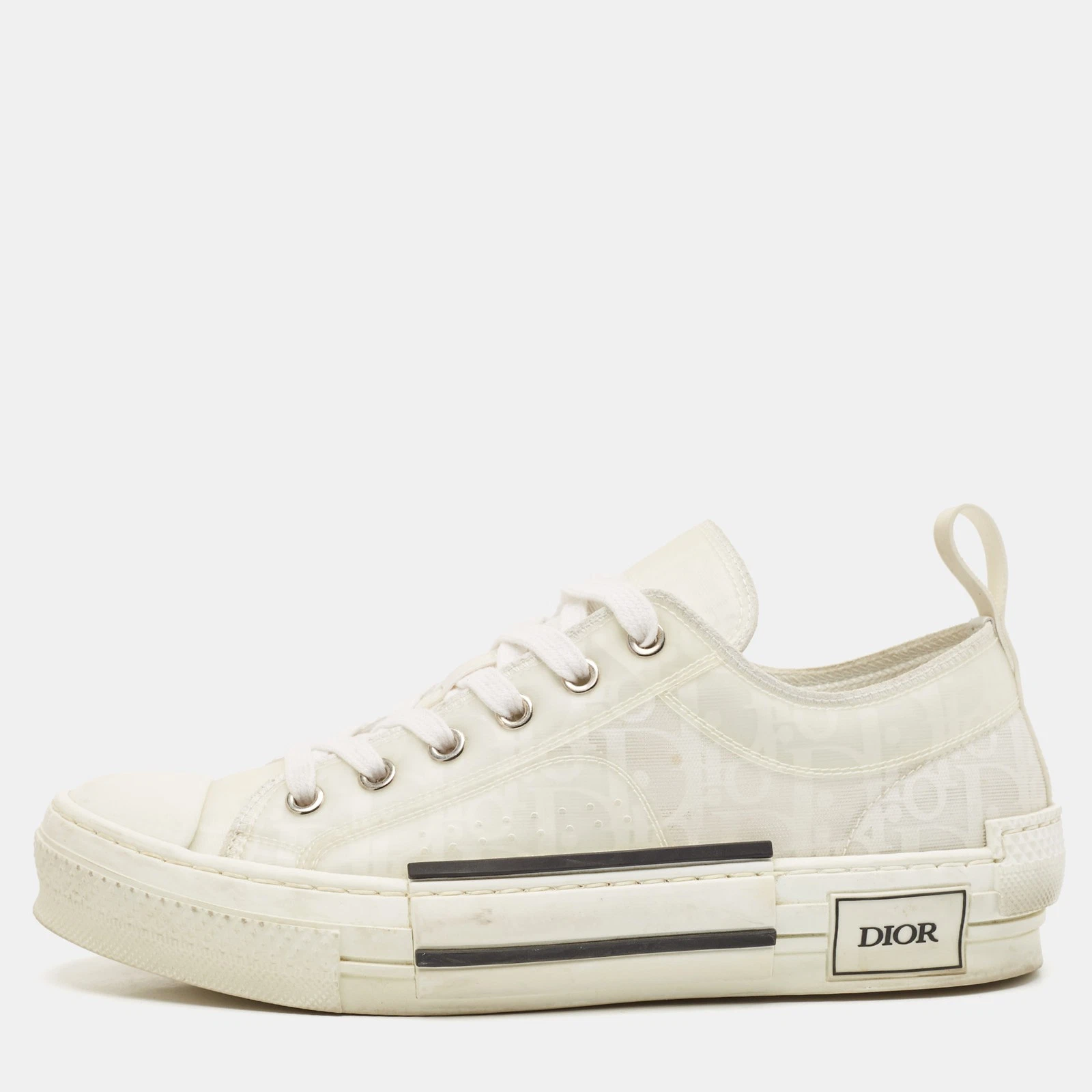 Baskets Dior blanches obliques maille et caoutchouc B23 pointure 38