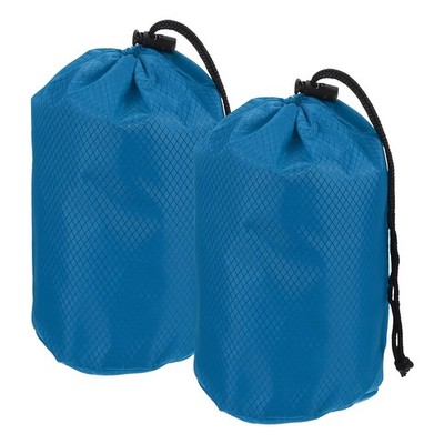 Stuff Sack, Waterproof Ditty Bags with Toggle 4x8In & 2 Pack & Sea Blue