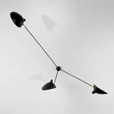 Grande lampada da parete Tridente Serge Mouille - Applique a ragno con 3 brac...
