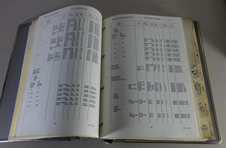 Catalogo Parti Ford Essex Motore V4 + V6 1 In Capri Transit Granada 1973/1974 - Immagine 3 di 4