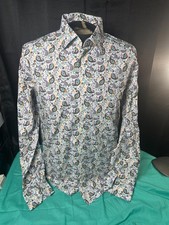 ETON Contemporary White Multicolor Paisley Dress Shirt - Sz. 42; 16.5
