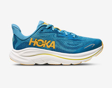 HOKA Clifton 10 White Alpine Blue Foggy Night 1168860-ALF Size 4Y-7Y Womens Kids