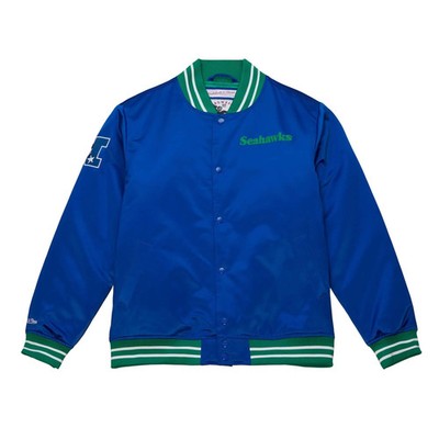 Seattle Seahawks NFL Mitchell & Ness Heavyweight Satin Jacke Blau-XL