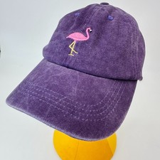 Pink Flamingo Embroidered Women s Purple Baseball Cap Adjustable Strap NWT