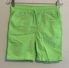 The Children's Place Boys Swim Shorts Green Solid Size 14 Drawstring Elastic