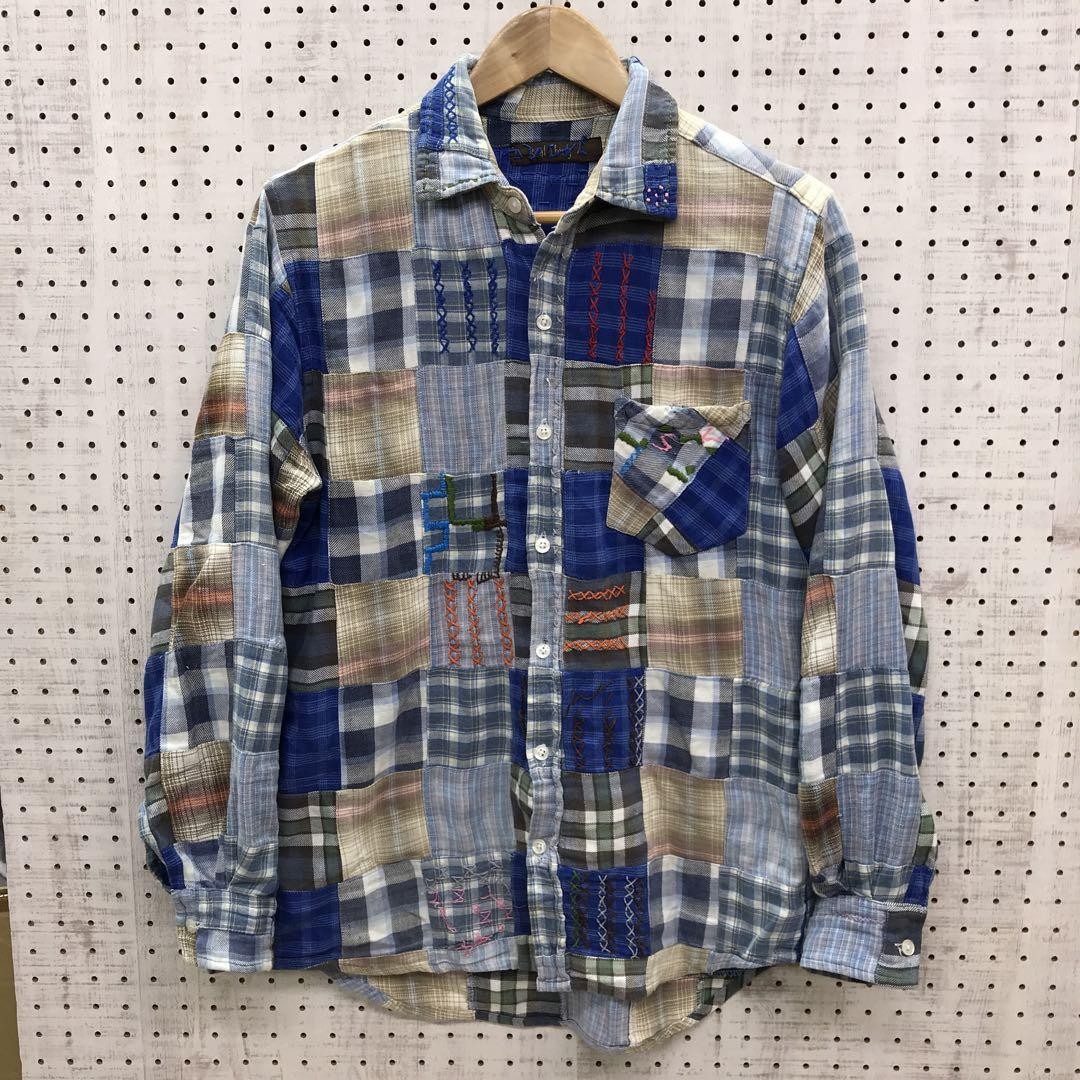 Real Thing Sashiko Embroidered Patchwork Madras C… - image 1