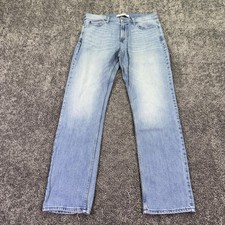 Calvin Klein Jeans Mens 32x32 Blue Regular Straight Denim Light Wash Logo Casual