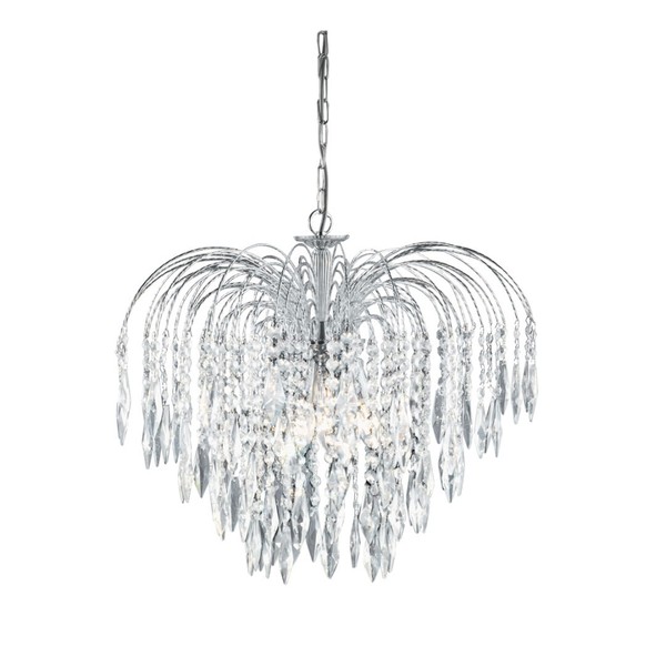 Klassische Pendelleuchte Ø53Cm Kristall 5X E14 Decke In Chrom Leuchte Esstisch-image