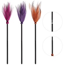 3 Pcs Halloween Witch Broom Plastic Witch Broomstick Kids Cosplay Props