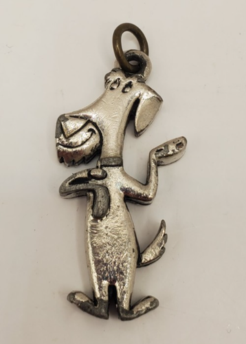 Vintage Dog Charm Pendant Silver Tone Metal  Jewelry
