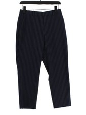 Uniqlo Women's Suit Trousers L Blue Polyester with Rayon, Spandex Dress Pants