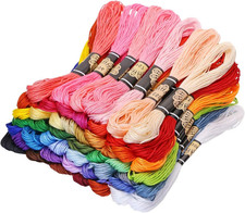 Rainbow Color Embroidery Floss Sewing Threads Soft Cotton Cross Stitch Floss Thr