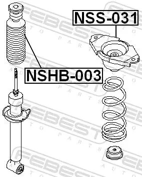 Air shock absorber cover Rear Axle NSHB-003 FEBEST for NISSAN PRIMERA