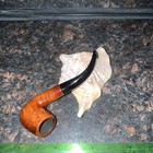 Shamrock Briar Bent Billiard Tobacco Smoking Pipe Wood Bowl w/ Curved Black Stem — photo 4