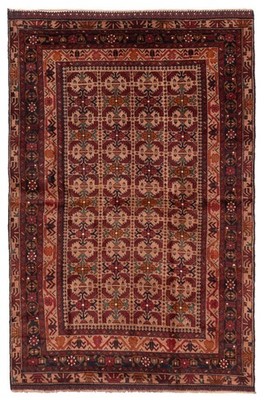 Vintage Traditional Hand-Knotted Area Rug 4'2'' x 6'4'' Oriental Wool Carpet