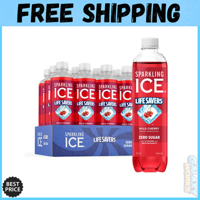 Flavorful Wild Cherry Sparkling Water, Zero Sugar & 10 Calorie Delight - 12 Pack