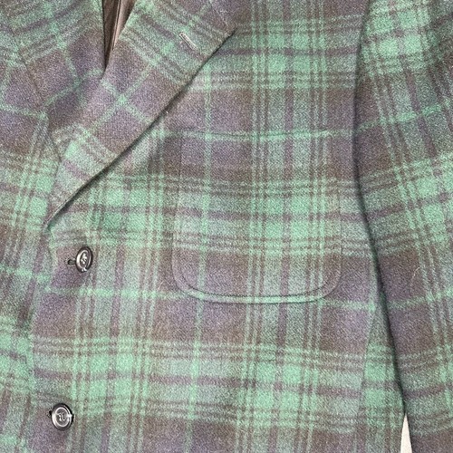 Tommy Hilfiger Men's Plaid Sport Coat Wool Blazer - Blue Green Large 40R - Picture 4 of 14