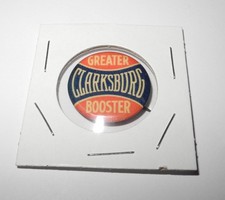 1930's Baseball Greater Clarksburg Booster School Advertising Souvenir Pin Charm