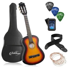 OPEN BOX - 30inch Beginner Acoustic Guitar, Starter Kit & Accessories - Sunburst
