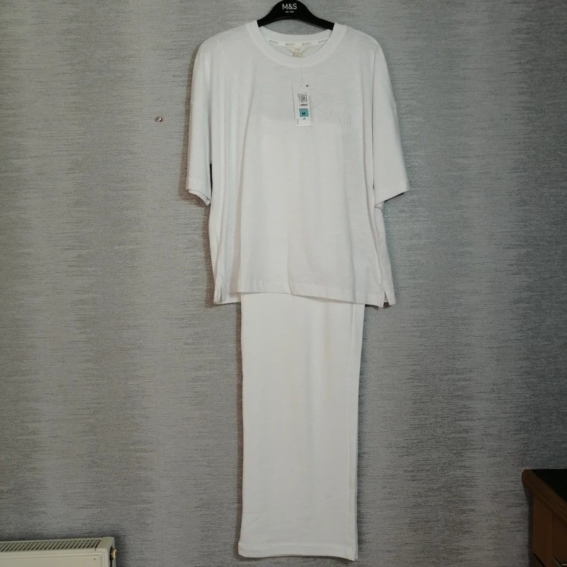 Set/Pigiama M&S Body Puro Cotone Salotto Taglia UK M