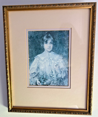 Davidson Knowles ''Lilac'' Framed Print Double Mat Victorian Floral Wall Art 10x13