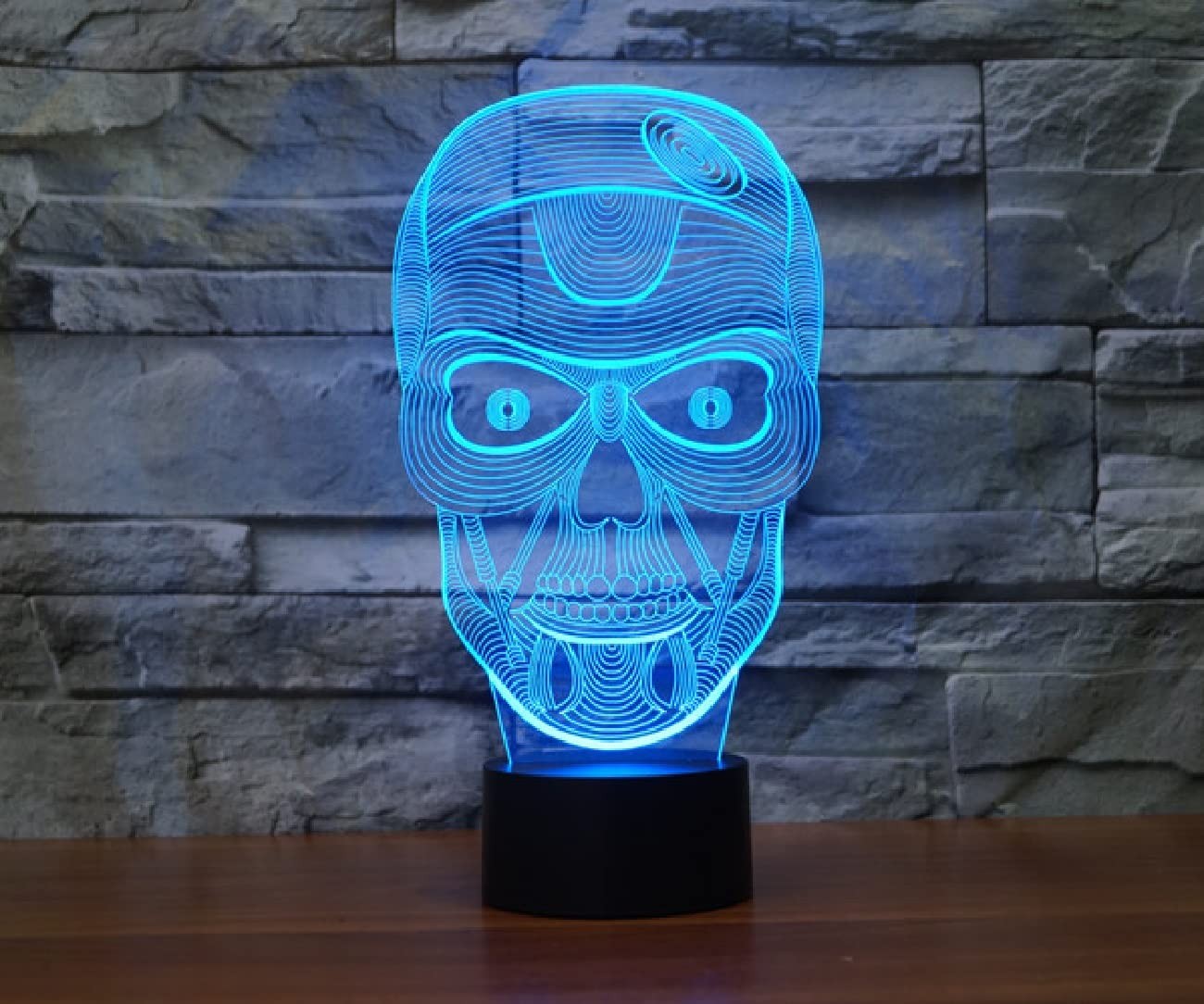 Veilleuse 3D tête de mort idée cadeau originale avec télécommande - 4