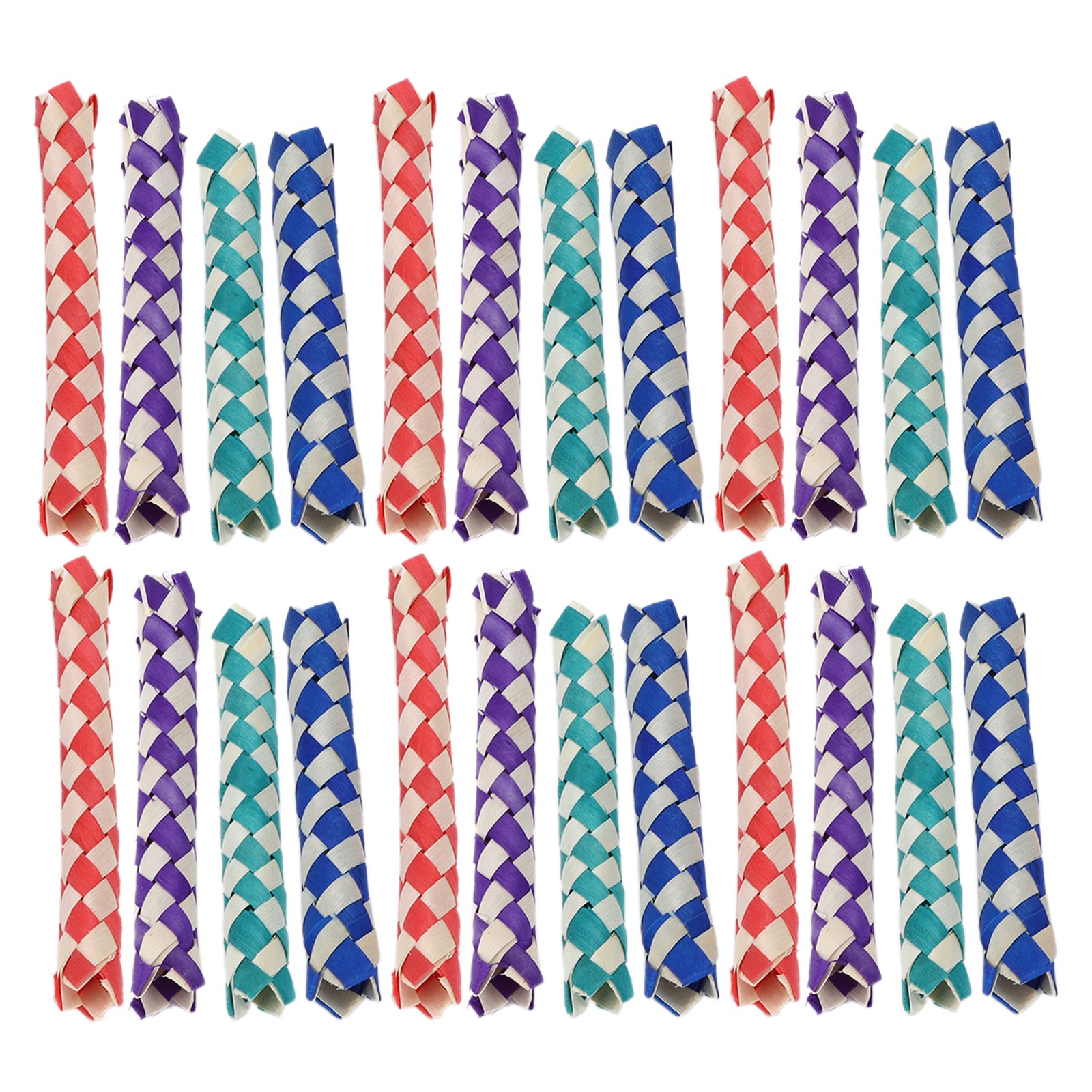 24pcs Finger Traps Birds Parrots Chew Toy Chinese Bamboo Traps DIY Toy For UW