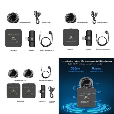 Wireless Lavalier Mikrofon Audio Video Aufzeichnung Mini Mic Für Android /iPhone