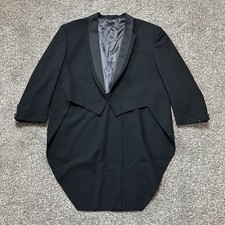 Vintage Christian Dior Grand Luxe Tailcoat Tuxedo Jacket Men s 50 Wool Black