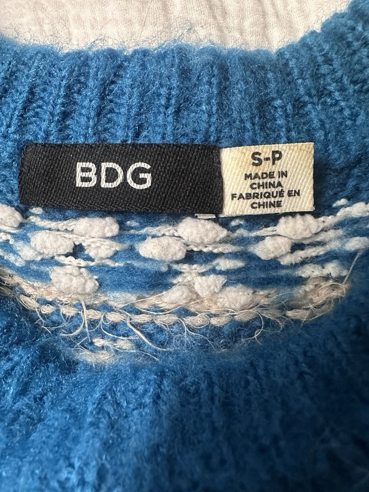 Suéter tejido azul Fair Isle Urban Outfitters BDG para mujer talla pequeña Foto 3 de 4
